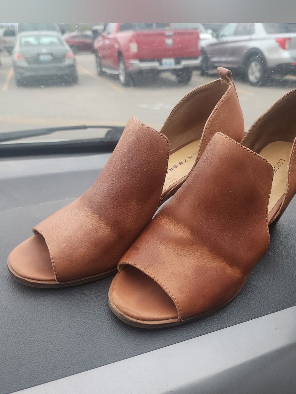 Lucky Brand Women's Leather Open-toed Heel